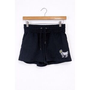 GOAT USA Black Crown Goat Logo Athletic Lounge Shorts Women's Size Small Relaxed